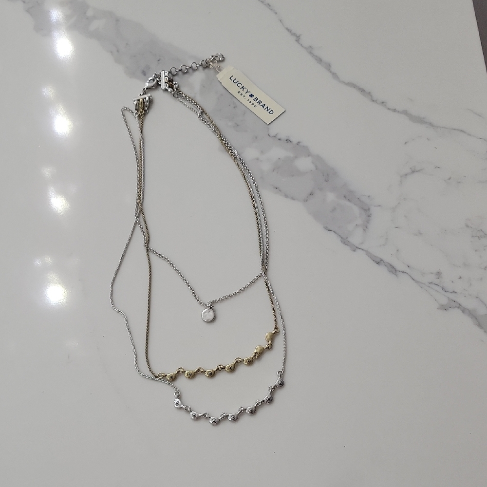 Lucky Brand Silver and Gold Layered Necklace - Picture 7 of 7